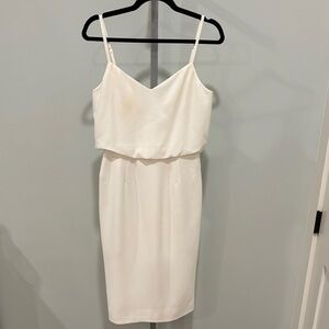 Dress the Population White Midi Dress with Spaghetti Straps